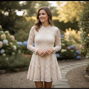 Free People Cream Lace Chemise